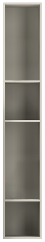 Como bookcase, light grey lacquered