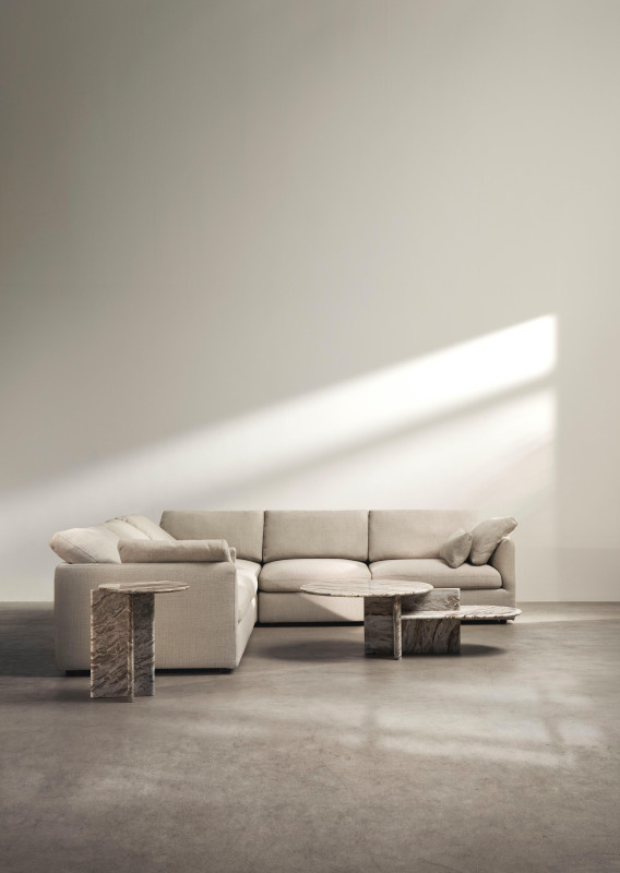 Milano side table, brown marble