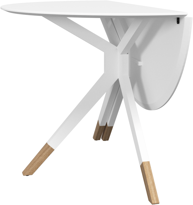 Billund round dining table, white lacquered