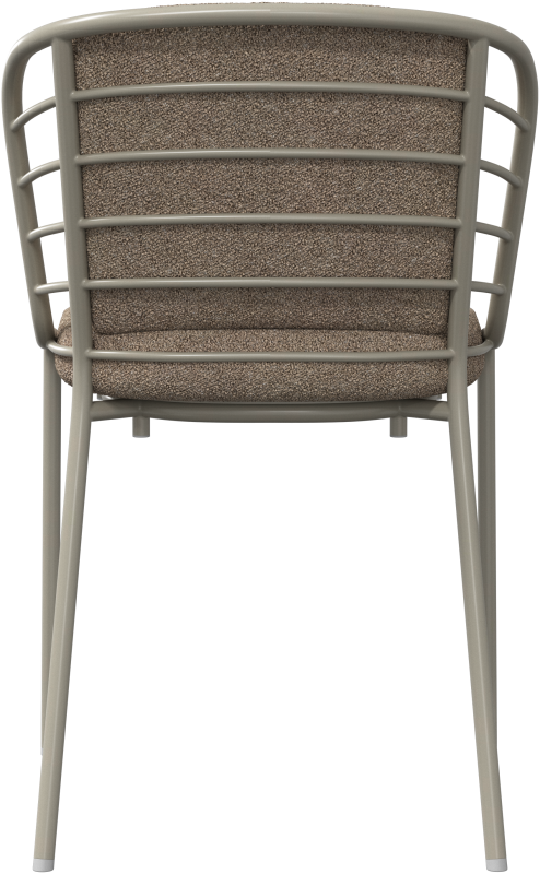 Cancún dining chair with cushion, light grey aluminium
