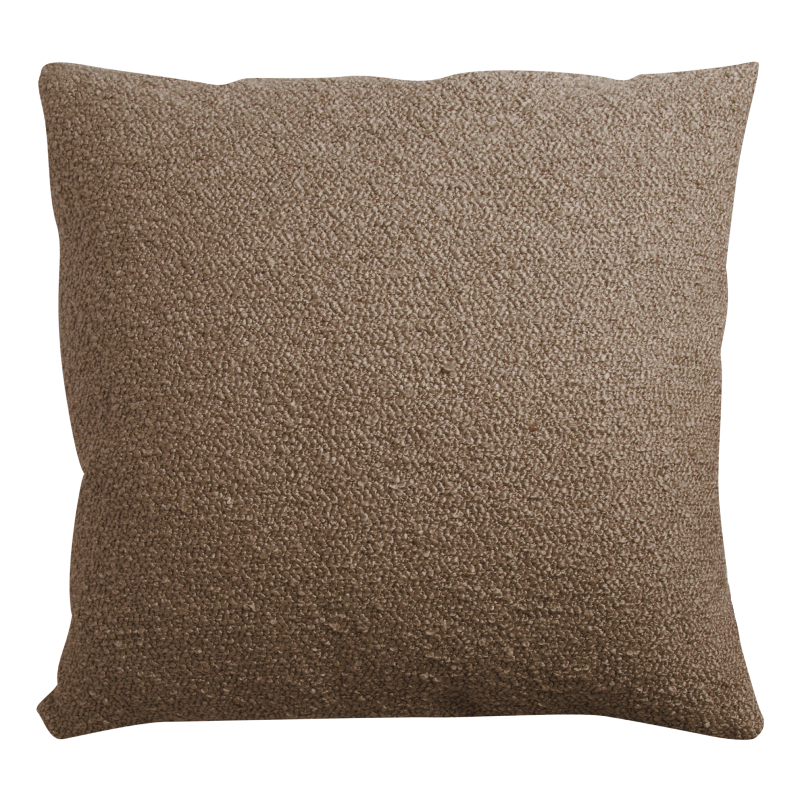Bouclé single cushion, brown