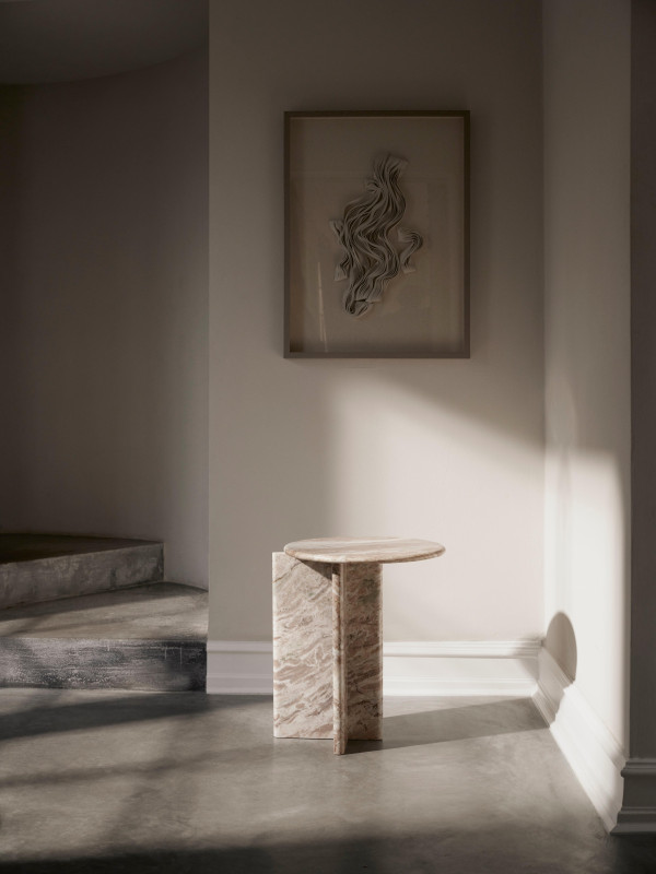 Milano side table, brown marble