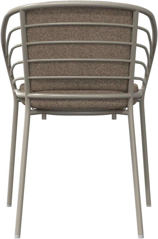 Cancún dining chair with arm & cushion, light grey aluminium