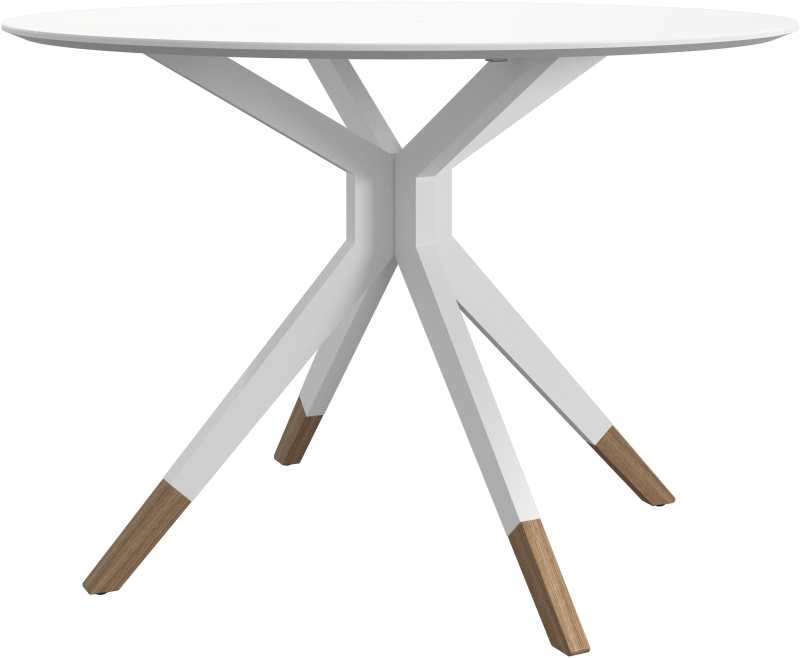 Billund round dining table, white lacquered