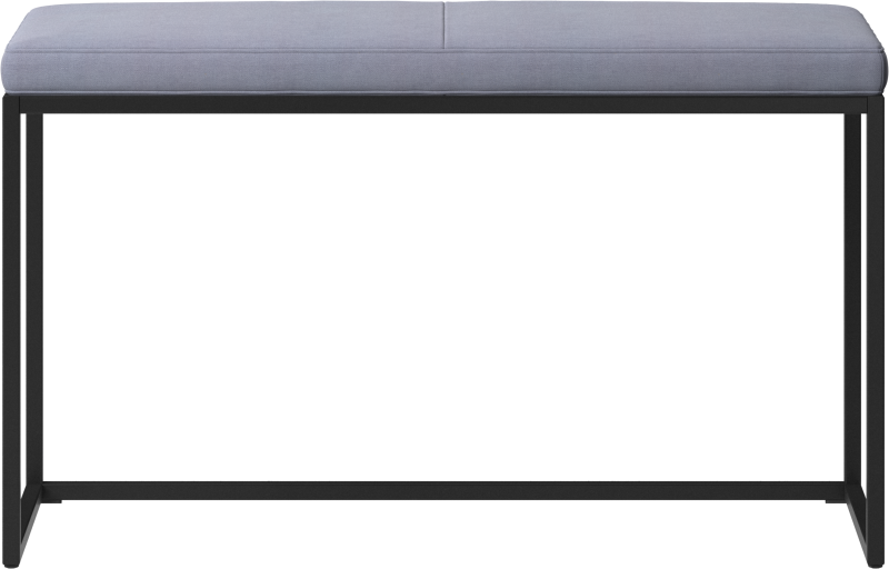 London small bench with cushion, blue fabric/metal