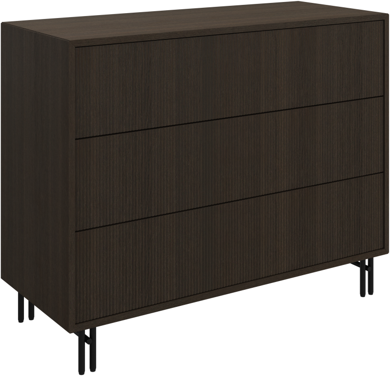Element dresser with 3 drawers, brown