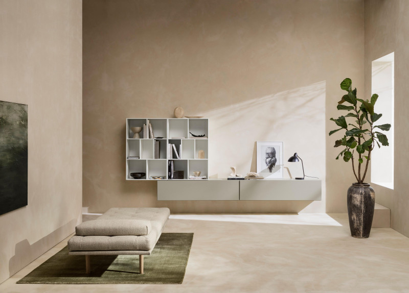 Loom rug, light grey tencel/cotton