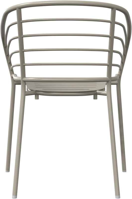 Cancún Dining chair with arm, light grey aluminium