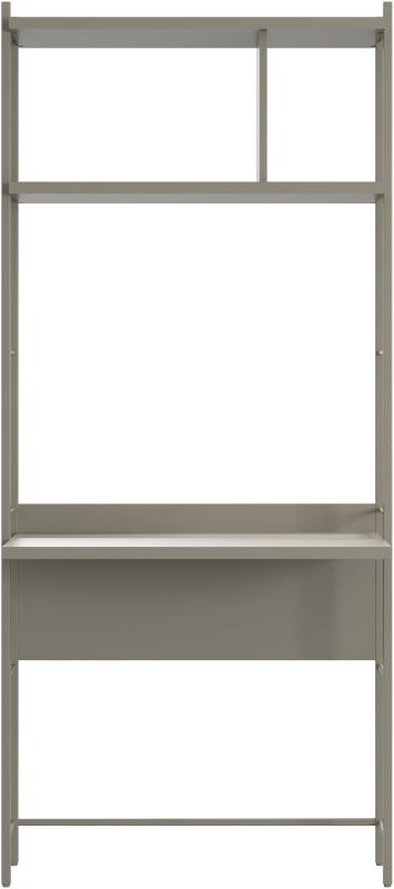 Calgary storage with workstation, light grey wood