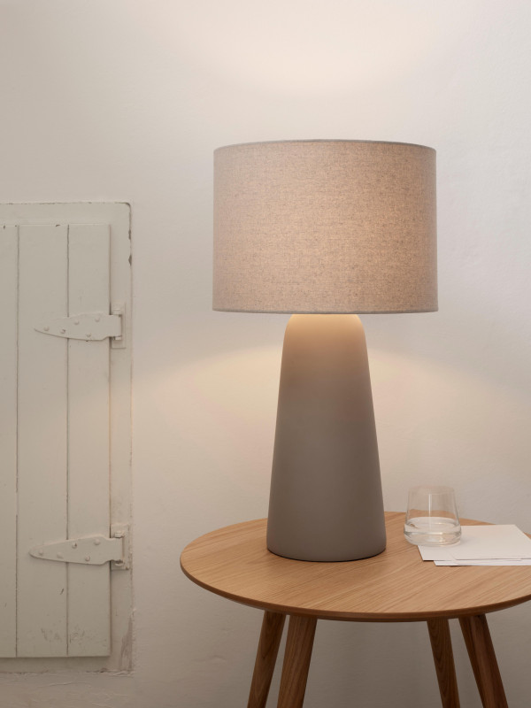 Dawn table lamp, light grey ceramic/metal