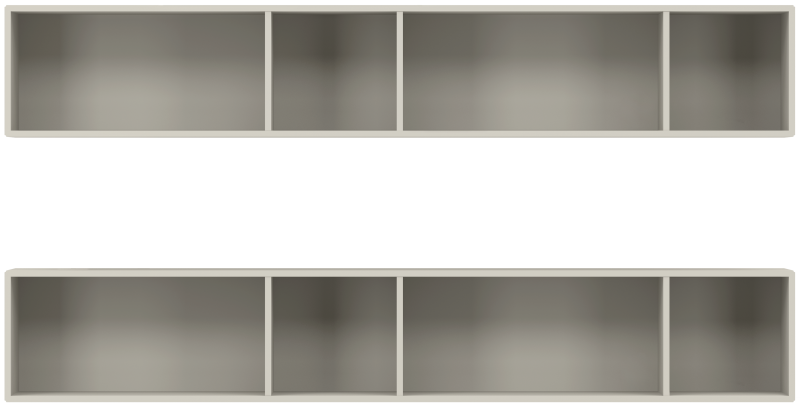 Como bookcase, light grey lacquered