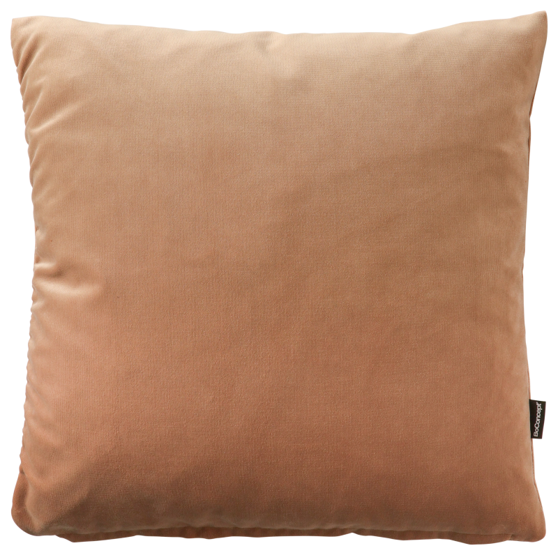 Velvet cushion, beige fabric