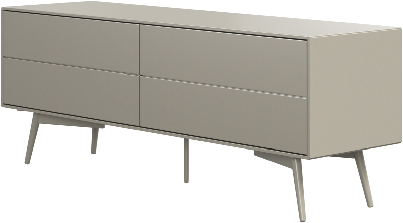 Fermo media unit with drop down doors, light grey wood