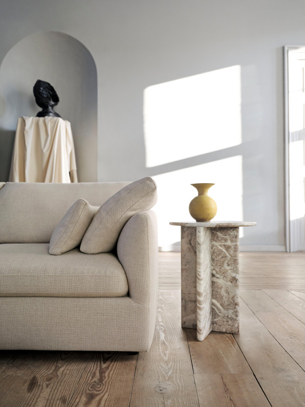 Milano side table, brown marble