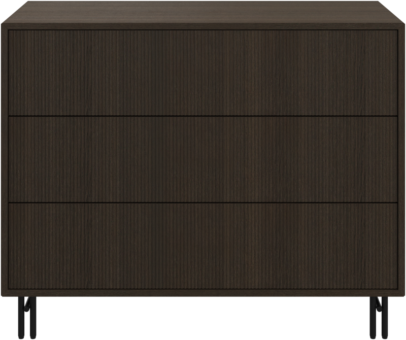 Element dresser with 3 drawers, brown