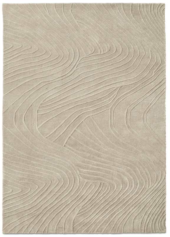 Ridge rug, beige wool