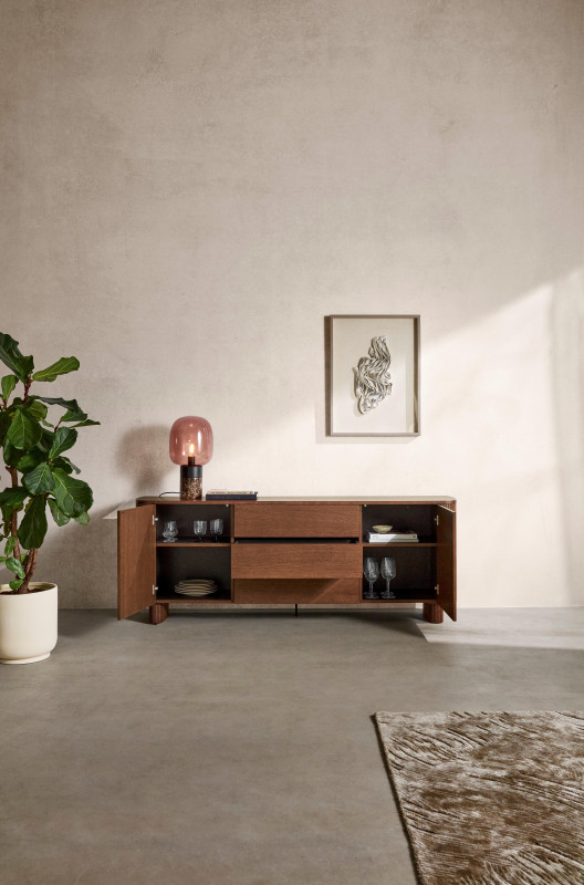 Sideboard with drawer section, brown wood