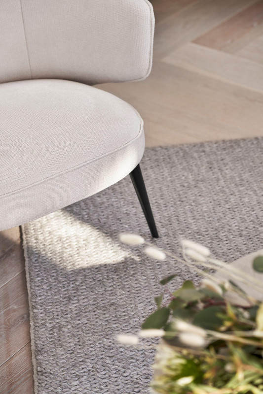 Scandinavia rug, light grey wool/cotton