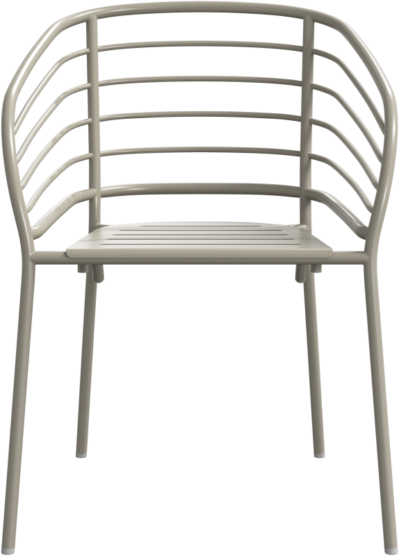 Cancún Dining chair with arm, light grey aluminium