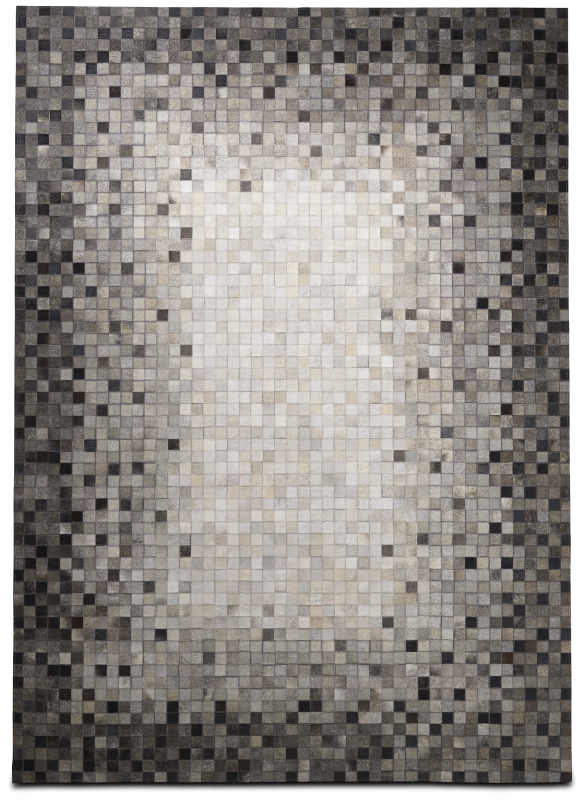 Random rug, light grey leather