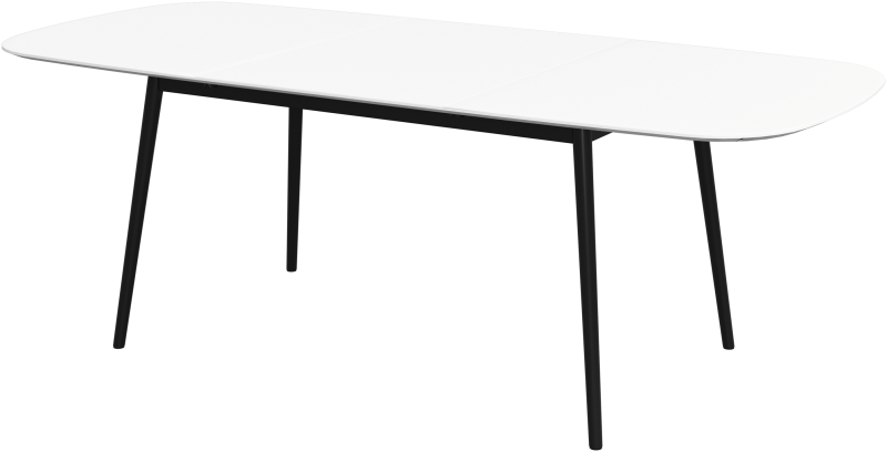 Kingston extendable dining table, white lacquered