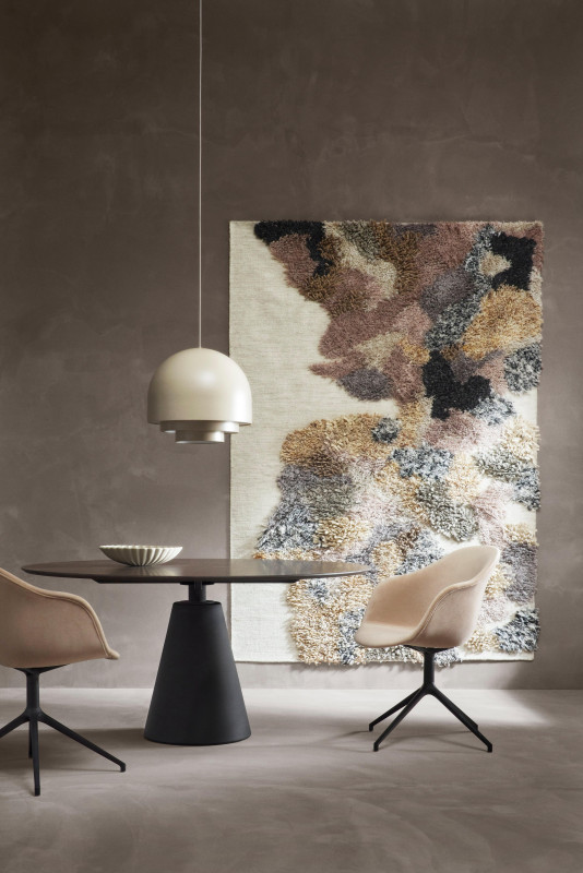 Paddle pendant, light grey metal