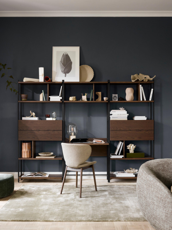 Calgary storage with dropdown front, light grey wood