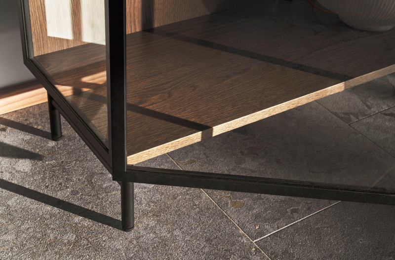 Lund glass cabinet, black wood