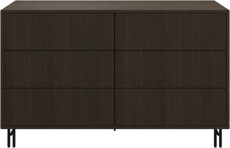 Element dresser with 6 drawers, brown