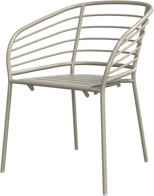 Cancún Dining chair with arm, light grey aluminium