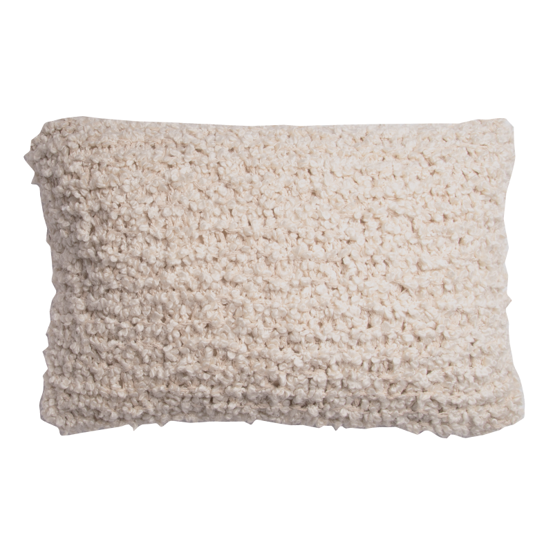Bouclé heavy cushion, beige acrylic