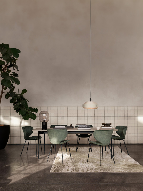 Ripple pendant, beige metal