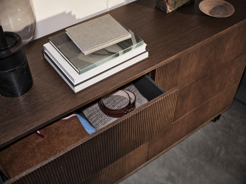 Element dresser with 3 drawers, brown