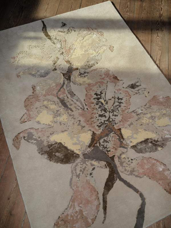 Flora 7 rug, beige wool