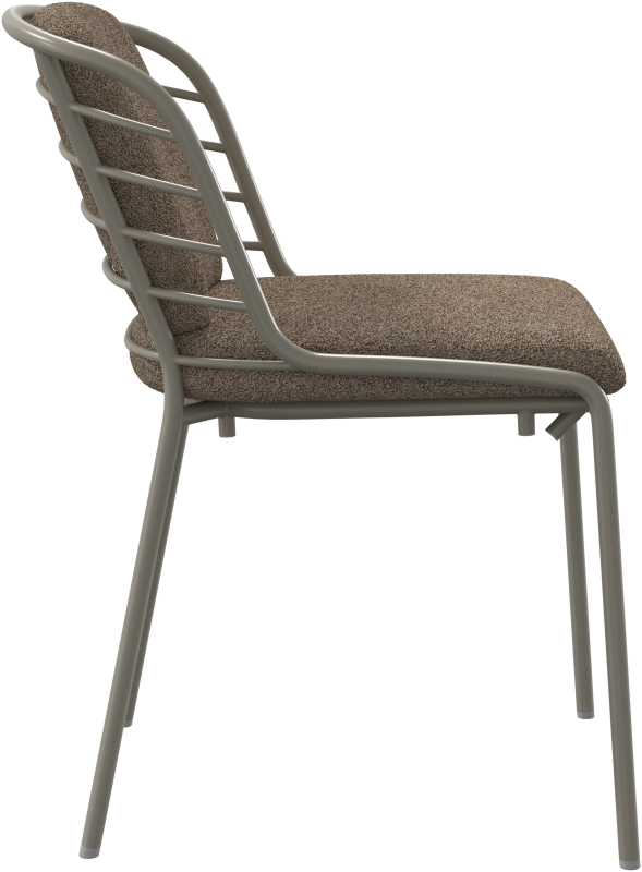 Cancún dining chair with cushion, light grey aluminium