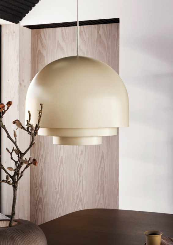 Paddle pendant, light grey metal