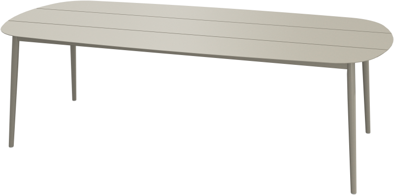 Cancún dining table, light grey metal
