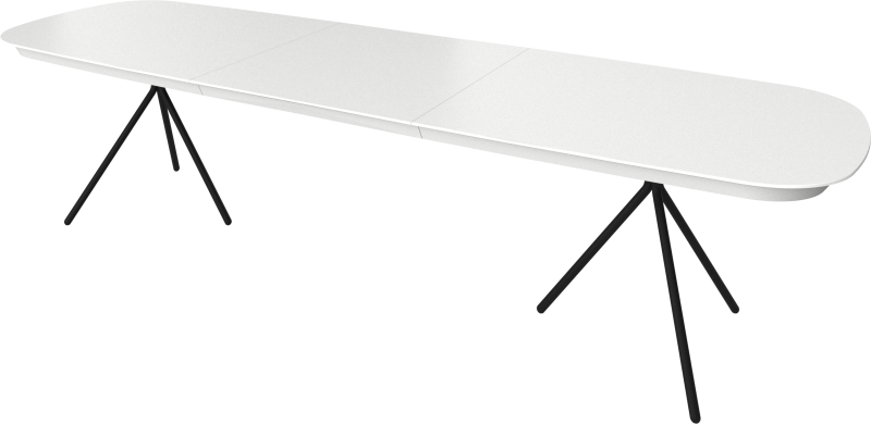 Ottawa extendable dining table, white lacquered