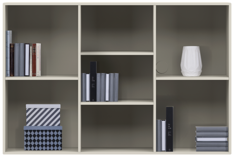 Como wall system, light grey lacquered