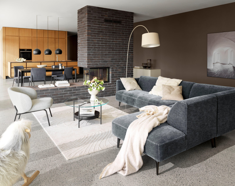 Kuta floor lamp, black metal