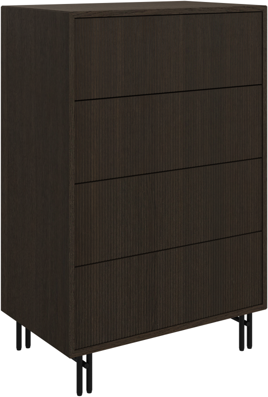 Element dresser with 4 drawers, brown
