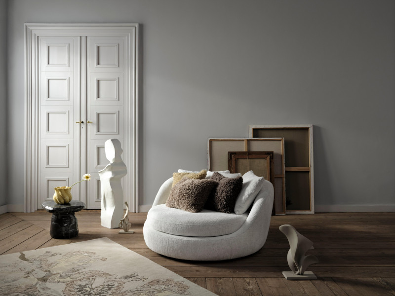 Teddy cushion, brown polyester