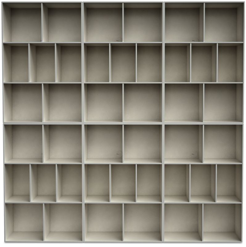 Como wall system, light grey lacquered