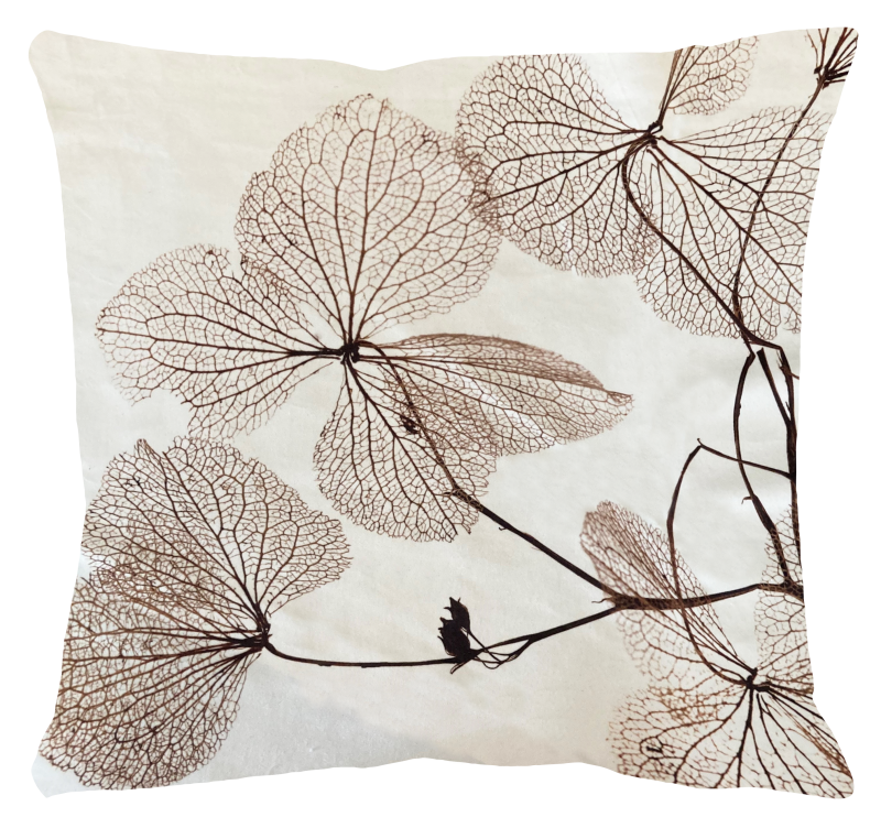 Hortenzia cushion, white polyester/linen