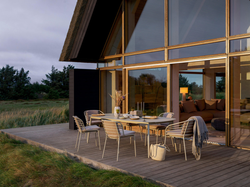 Cancún Dining chair, light grey aluminium