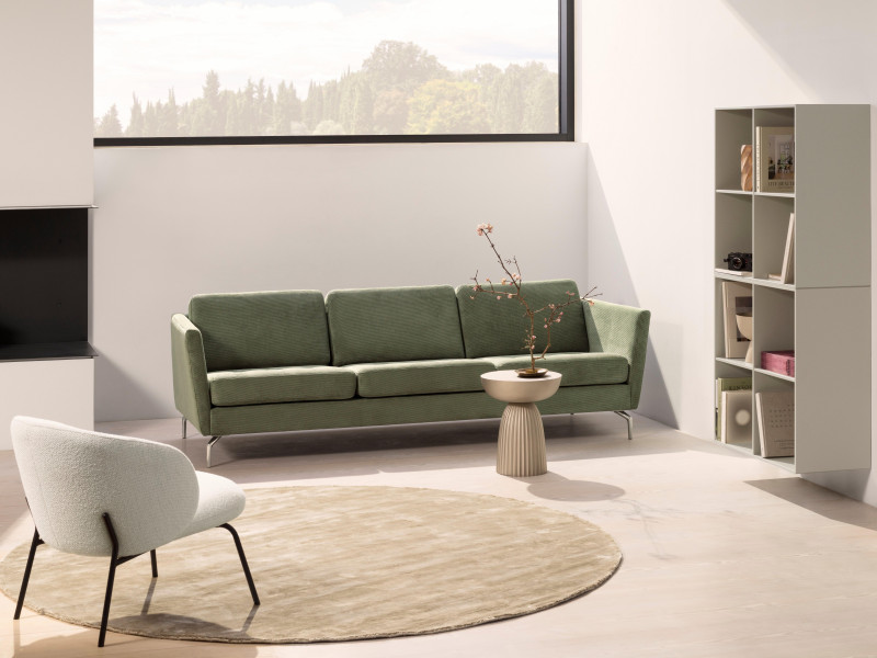 Como bookcase, light grey lacquered