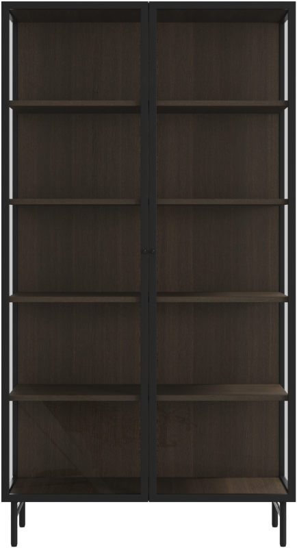 Lund glass cabinet, black wood