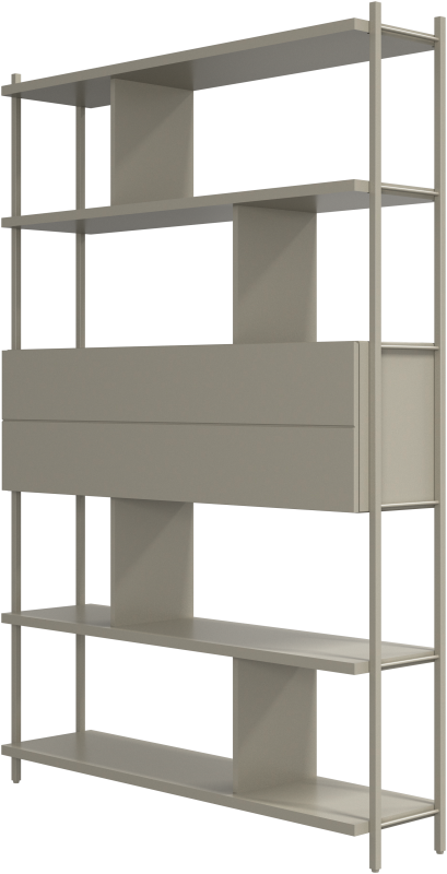 Calgary storage with dropdown front, light grey wood