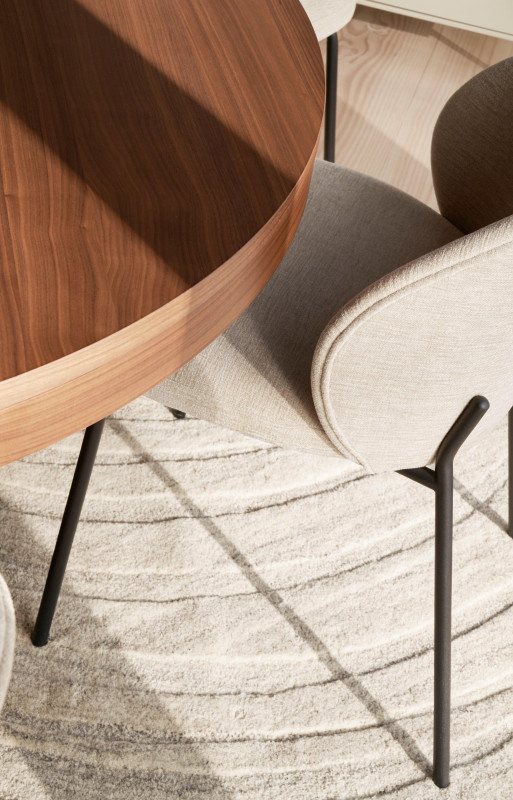 Furrow rug, light grey cotton