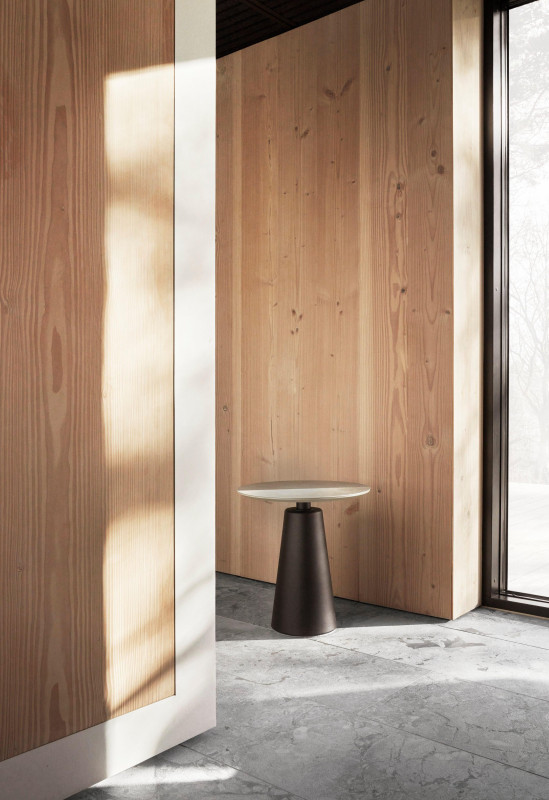 Madrid side table, light grey ceramic